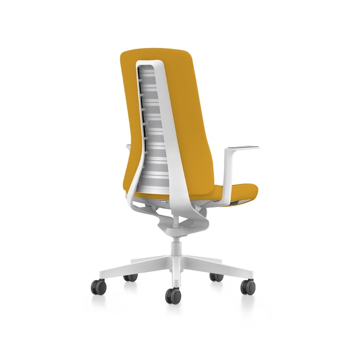 Interstuhl Ергономичен стол PU113, бяло-жълт