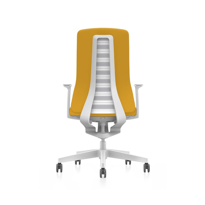 Interstuhl Ергономичен стол PU113, бяло-жълт