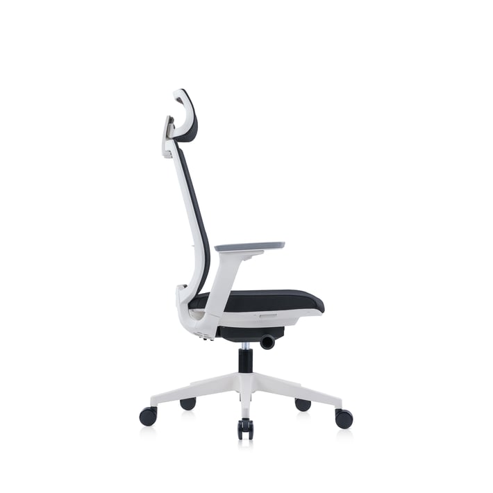 RFG Ергономичен стол Meteor X White HB, черна седалка, черна облегалка