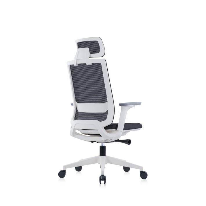 RFG Ергономичен стол Meteor X White HB, черна седалка, черна облегалка