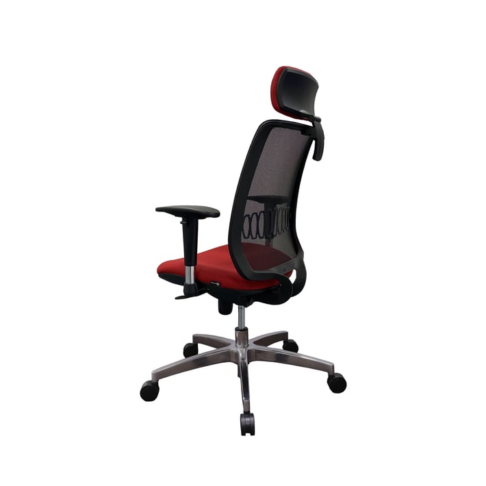 MJ Ергономичен стол Ada, червена седалка, черна облегалка
