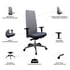 MJ Ергономичен стол Madura H, работен, тъмносива седалка, светлосива облегалка