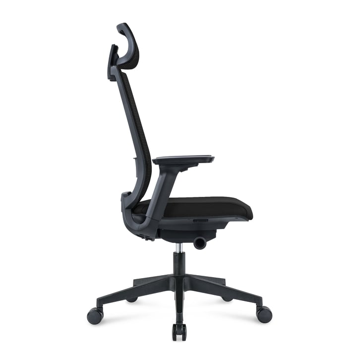 RFG Ергономичен стол Meteor X Black HB, черна седалка, черна облегалка