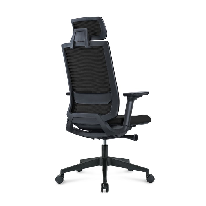 RFG Ергономичен стол Meteor X Black HB, черна седалка, черна облегалка