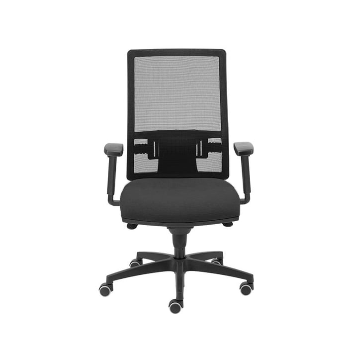 MJ Ергономичен стол Passion ZC/ASY-T1, работен, сива седалка, черна облегалка