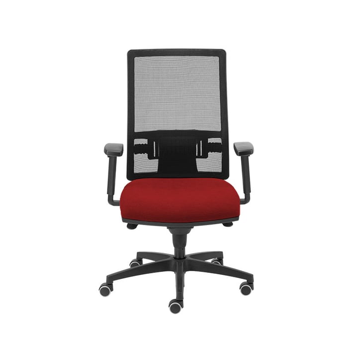 MJ Ергономичен стол Passion ZC/ASY-T1, работен, червена седалка, черна облегалка