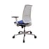 MJ Ергономичен стол Ada White, работен, синя седалка, бяла облегалка