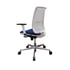MJ Ергономичен стол Ada White, работен, тъмносиня седалка, бяла облегалка
