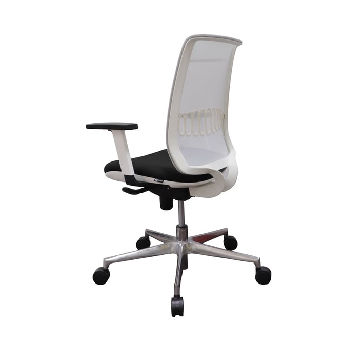 MJ Ергономичен стол Ada White, работен, черна седалка, бяла облегалка