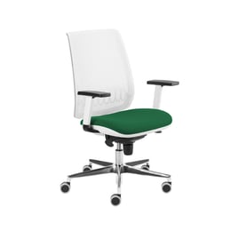 MJ Ергономичен стол Ada White, работен, тъмнозелена седалка, бяла облегалка