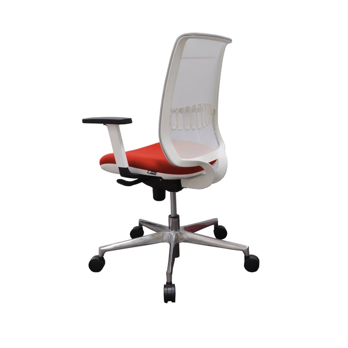 MJ Ергономичен стол Ada White, работен, тъмнооранжева седалка, бяла облегалка