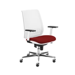 MJ Ергономичен стол Ada White, работен, червена седалка, бяла облегалка