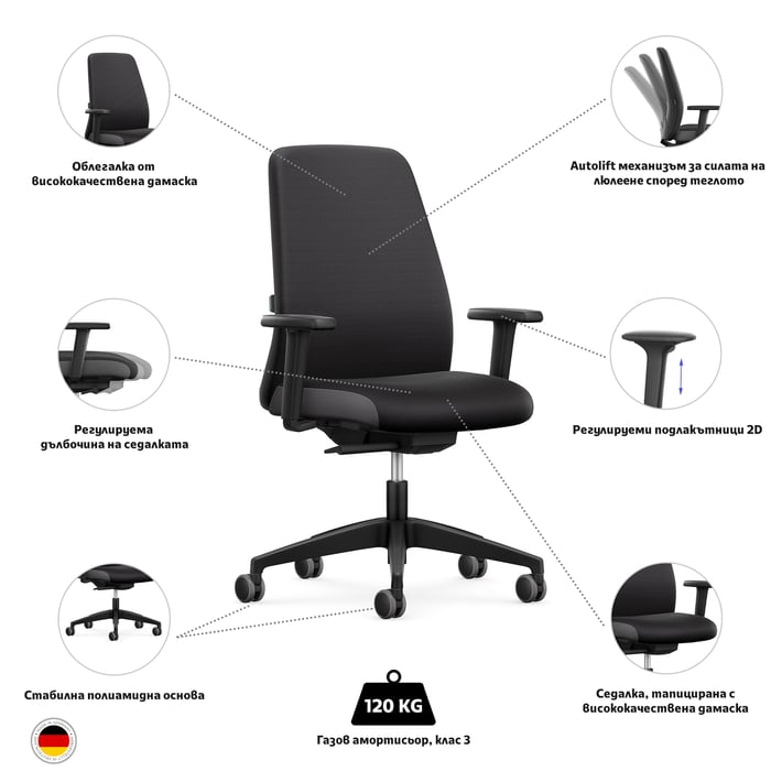 Interstuhl Ергономичен стол Every EV156, черен