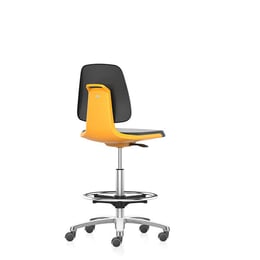 Bimos Лабораторен работен стол Labsit 9125, висок, черен и оранжев