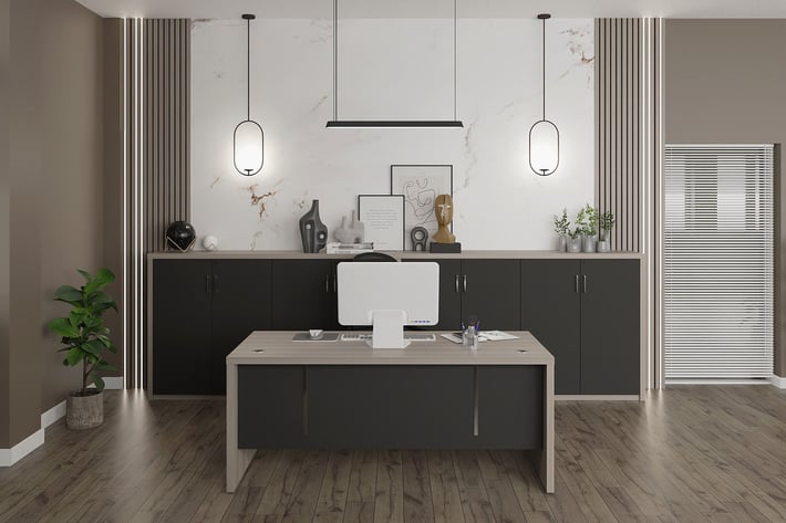 RFG Работно бюро Milano, 1600 х 790 х 750 mm, светъл дъб и сиво