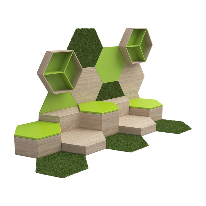RFG Тапициран пад Hexagon 12, 1000 х 868 х 50 mm, зелен