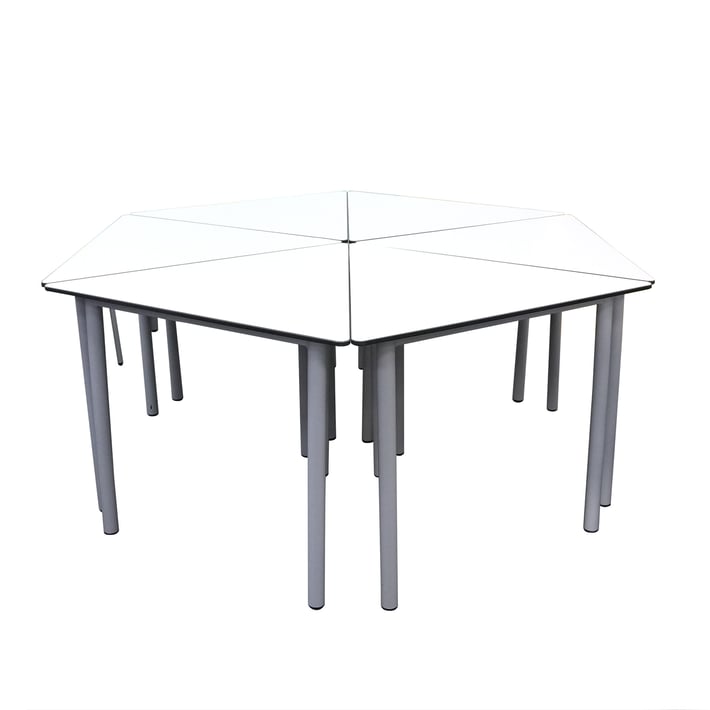 RFG Ученическа маса Flexus, MDF, триъгълна, 90 х 79 х 76 cm, сглобена мостра