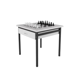 RFG Маса за шах, над VII клас, 700 х 700 х 750 mm, бял плот, сив метал
