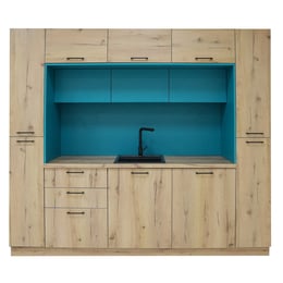 Кухня Бека, 2500 х 600 х 2210 mm, тюркоаз, сглобена мостра