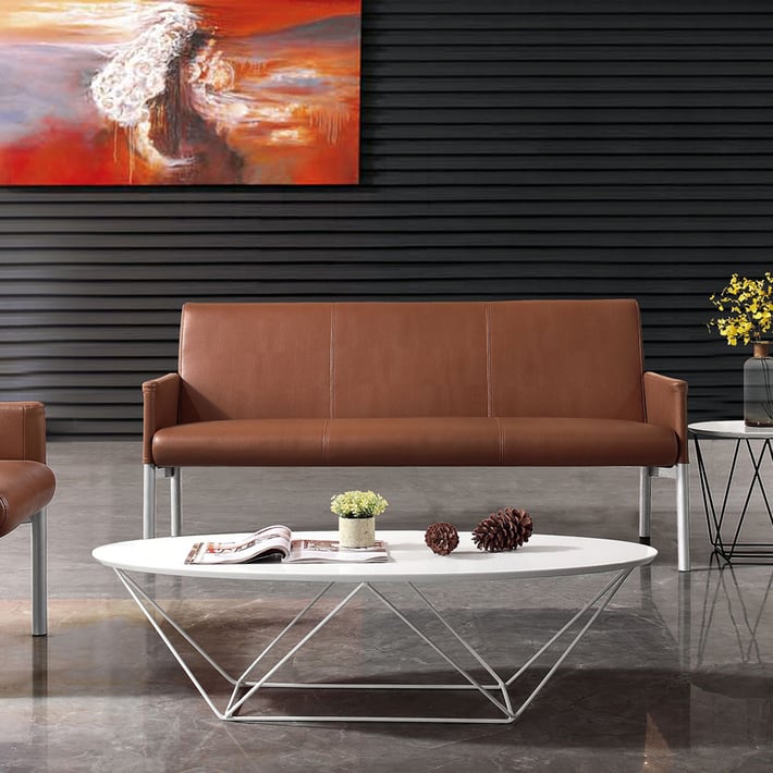 RFG Ниска маса Erika, 120 x 60 x 32 cm, плот бял и черни метални крака, сглобена мостра