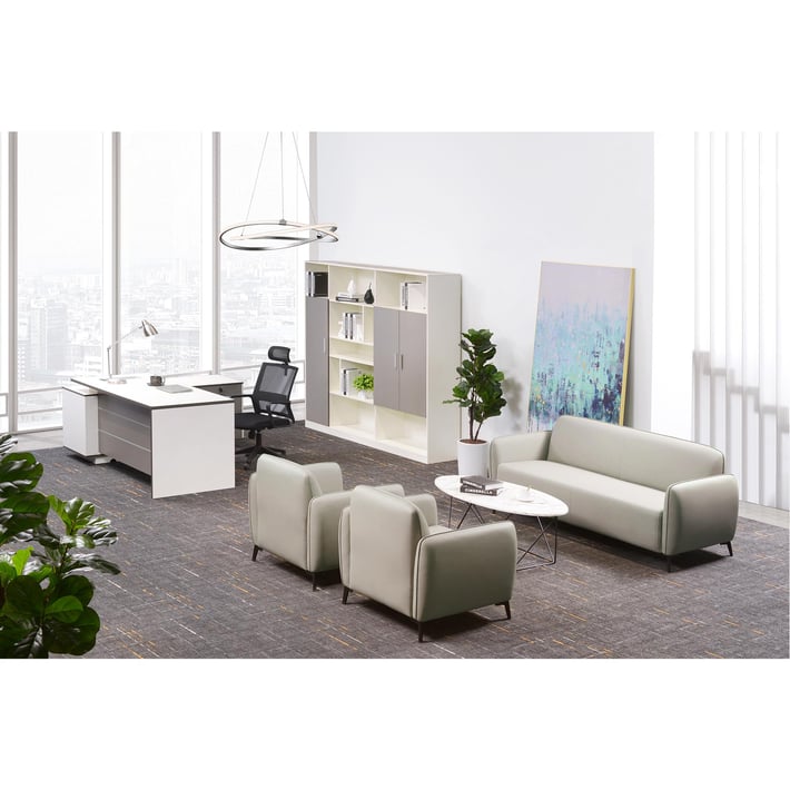 Диван RFG Lisa двуместен, екокожа, 1380 х 750 х 780 mm, светлосив