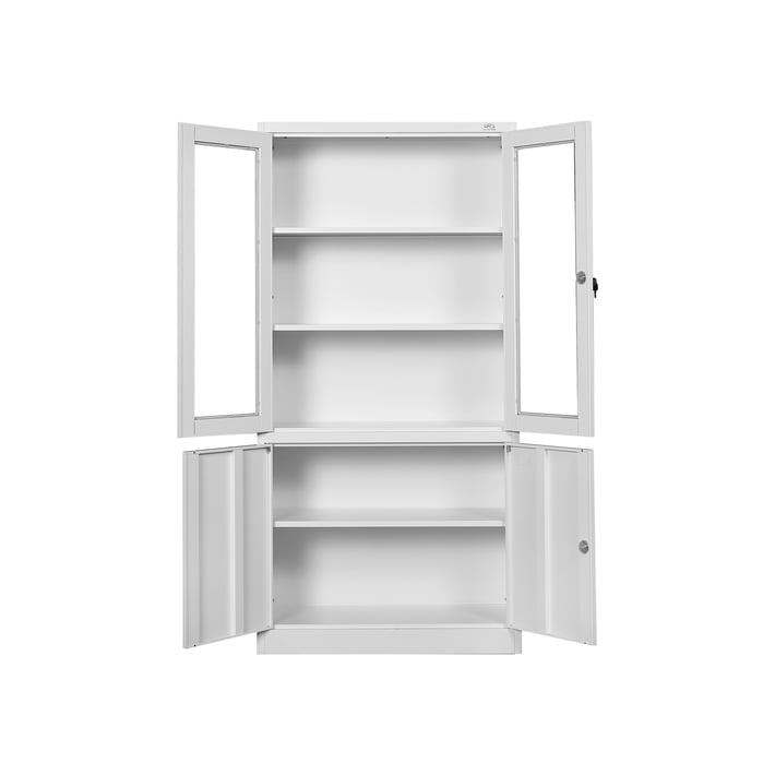 RFG Шкаф, медицински, със стъклени врати, 90 х 40 х 185 cm, бял