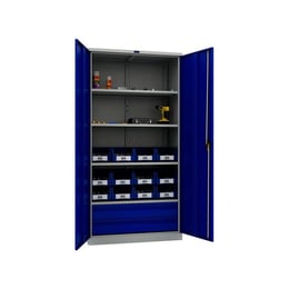 Шкаф за инструменти ТС1995 004020, 950 х 500 х 1900 mm, синьо-сив
