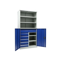Шкаф за инструменти ТС1995 102215, 950 х 500 х 1900 mm, синьо-сив