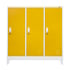 RFG Гардероб, метален, троен, с три врати, 1200 х 400 х 1200 mm, бял, с жълти врати