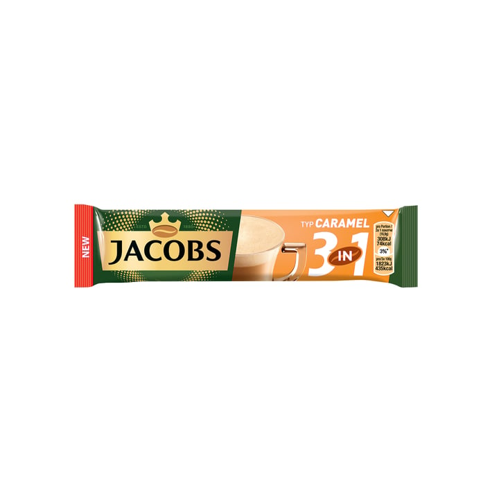 Jacobs 3in1 Разтворимо кафе Карамел, в пакетче, 16.9 g, 10 броя