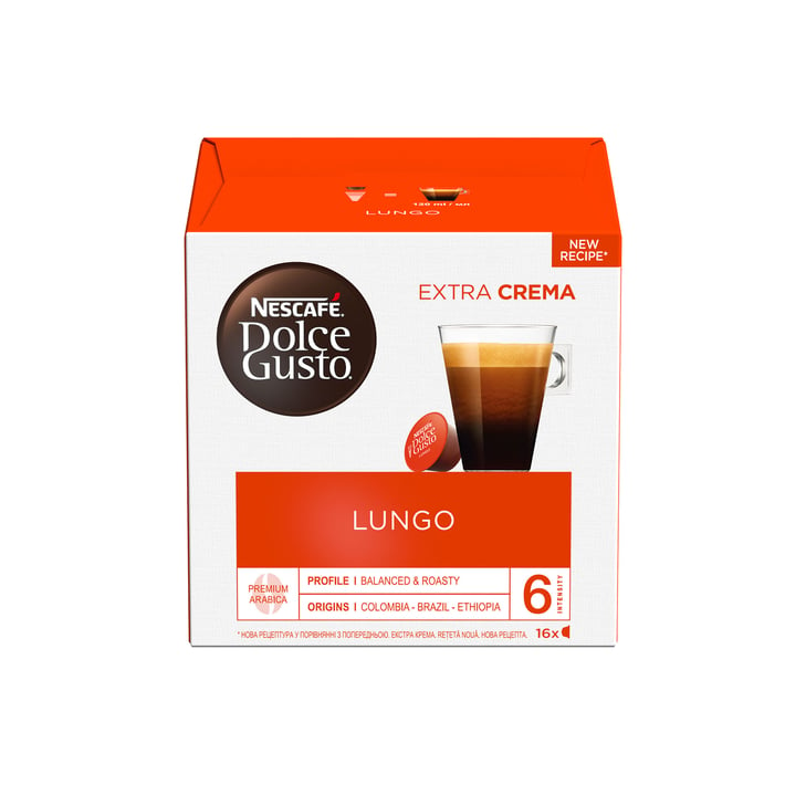 Nescafé Dolce Gusto Кафе капсула Lungo, 16 броя
