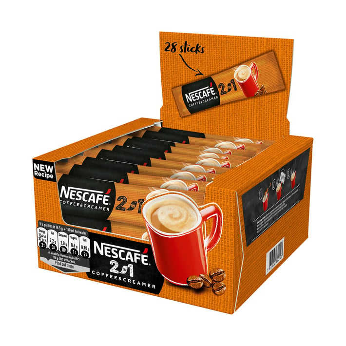 Nescafé Разтворимо кафе 2in1 Coffee & Creamer, 8 g, в пакетче, 28 броя