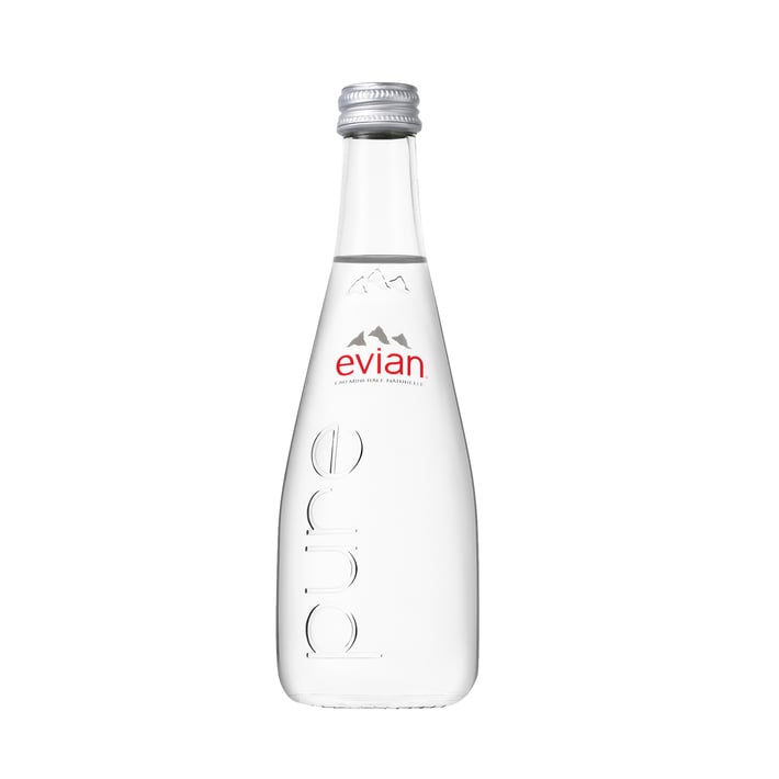 Evian Минерална вода, 330 ml, в стъклена бутилка