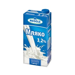 Meggle Прясно мляко UHT, 3.2% масленост, 1 L, в кутия
