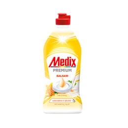 Medix Препарат за миене на съдове Balsam, мляко и мед, 415 ml, жълт