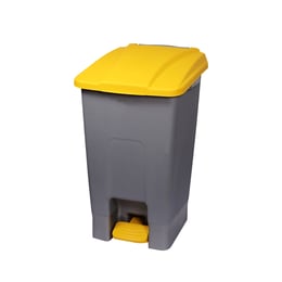 Planet Кош за отпадъци, за разделно събиране, с педал, пластмасов, 70 L, жълт