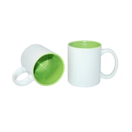 Чаша, керамична, бяла, със светлозелена вътрешност