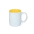Чаша, керамична, бяла, с жълта вътрешност