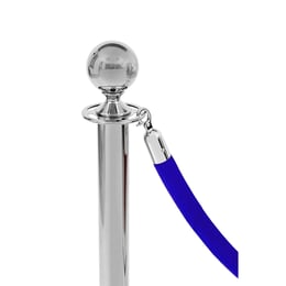 Въже със закопчалка Velor, хром, 160 cm, синьо