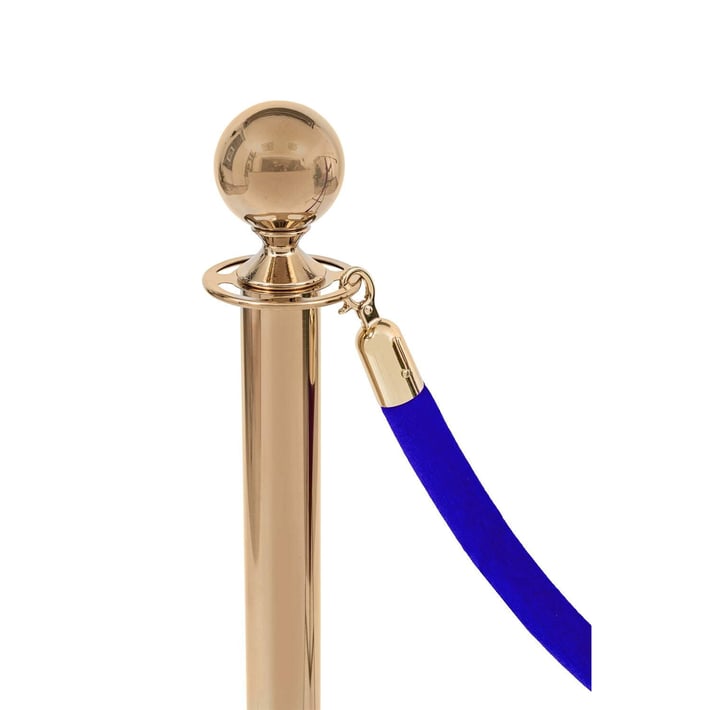 Въже със златиста закопчалка Velor, 160 cm, синьо