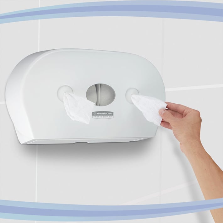 Kimberly-Clark Диспенсър за тоалетна хартия Aquarius 7186 Centrefeed, бял
