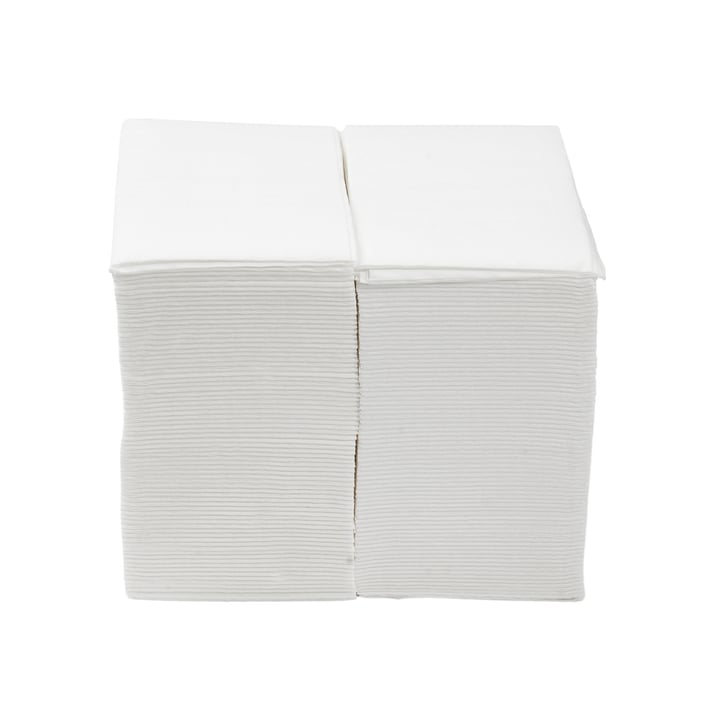 Салфетки, целулоза, двупластови, 1/8 сгъвка, 33 х 33 cm, с бордюр, бели, 150 броя