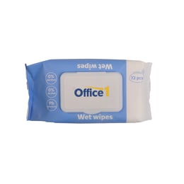 Office 1 Мокри кърпи, с капак, 72 броя