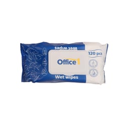 Office 1 Мокри кърпи Jumbo, с капак, 120 броя