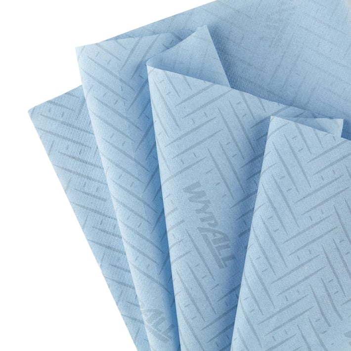 Kimberly-Clark Кърпи за почистване WypAll L10 7255 Centrefeed, на ролка, 38 х 19.5 cm, 800 къса, сини, 6 броя