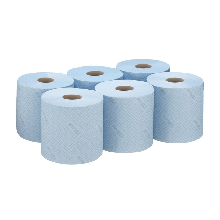 Kimberly-Clark Кърпи за почистване WypAll L10 7494 Centrefeed, на ролка, 38 х 18.3 cm, 630 къса, сини, 6 броя