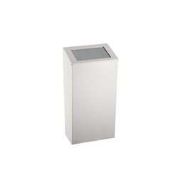 Dayco Кош за отпадъци, с натискащ се капак, метален, 21.5 х 30 х 40 cm, 25 L, бял