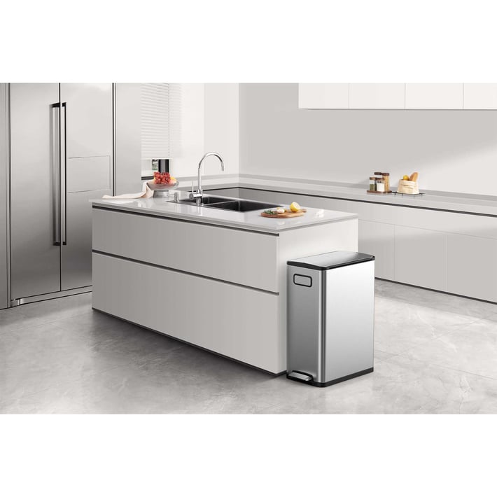Eko Кош за отпадъци Ecofly, с педал и скрити колела, 45 L