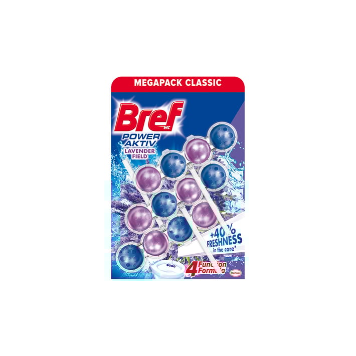 Bref Ароматизатор за тоалетна WC Active Power Trio Pack, лавандула, 50 g, 3 броя