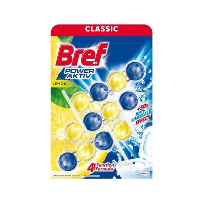 Bref Ароматизатор за тоалетна WC Active Power Trio Pack, лимон, 50 g, 3 броя